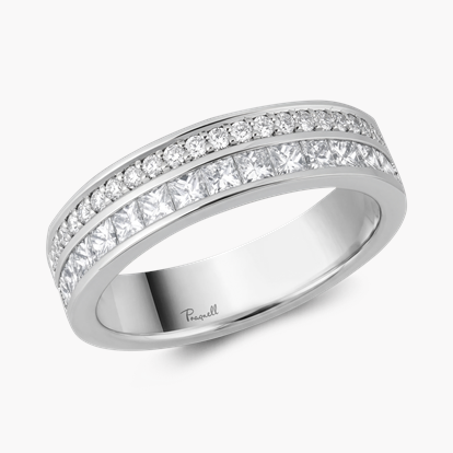 Princess Cut 0.92ct Diamond Half Eternity Ring