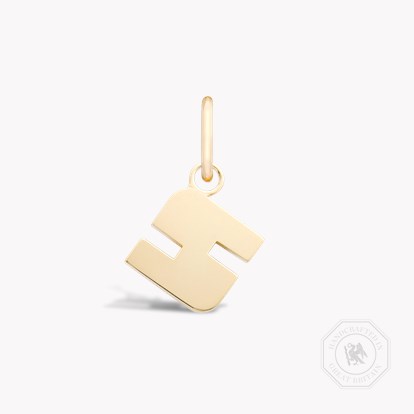 Letter S Pendant Charm in 18ct Yellow Gold