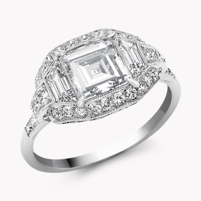 Antique Tiffany & Co. Art Deco 1.26ct Diamond Ring in Platinum - Square ...