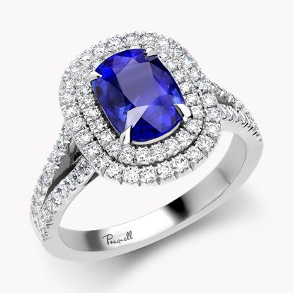 Antique Cushion Cut Burmese Sapphire Ring 2.62ct in Platinum