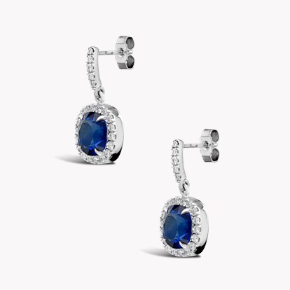 Madagascan Cushion Sapphire Drop Earrings