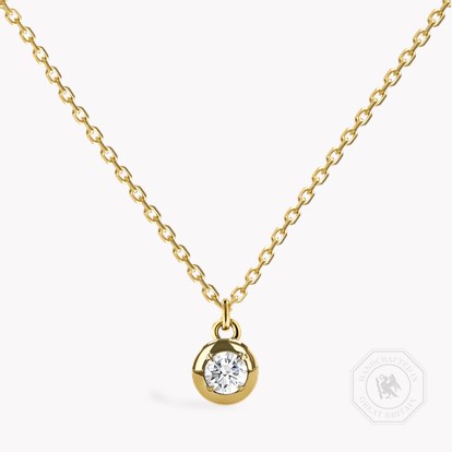 Skimming Stone 0.33ct Botswana Diamond Pendant in 18ct Yellow Gold