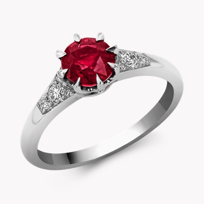 Antrobus 1.29ct Ruby Solitaire Ring in Platinum