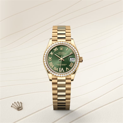 Datejust 31, Oyster, 31 mm, yellow gold and diamonds watch