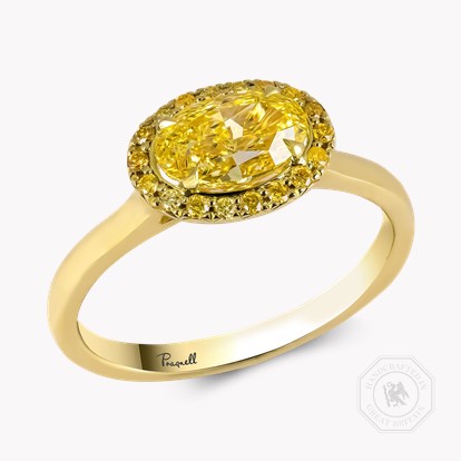 Oval Cut 1.01ct Kimberley Fancy Intense Yellow Diamond Ring