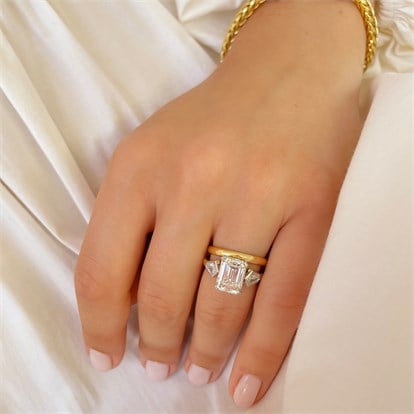 Kite Setting 4.04ct Emerald Cut Diamond Ring