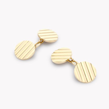 Victorian Circular Disc Cufflinks in 18ct Yellow Gold