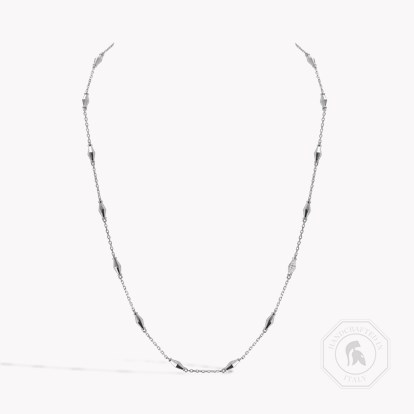 Mini-Cleopatra 0.188ct Diamond Gold Faceted Barrel Link 45cm Necklace