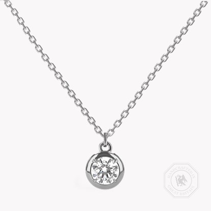 Skimming Stone 0.75ct Botswana Diamond Pendant in 18ct White Gold