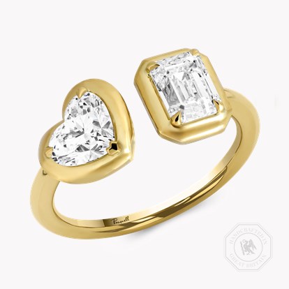Skimming Stone Diamond Toi et Moi Ring