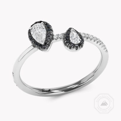 Skinny B Pear Shaped Diamond Ring 0.40ct in White Gold