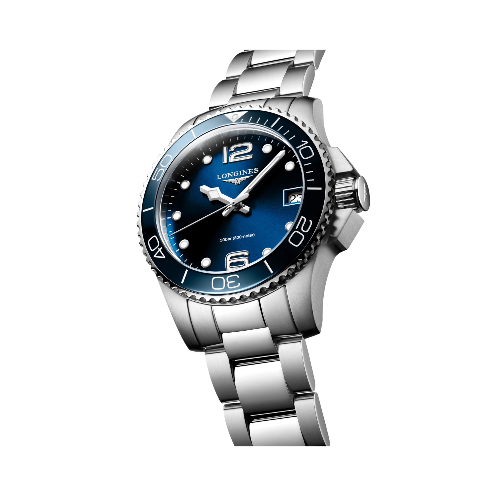 Longines HydroConquest 32mm, Blue Dial, Arabic/Baton Numerals_3