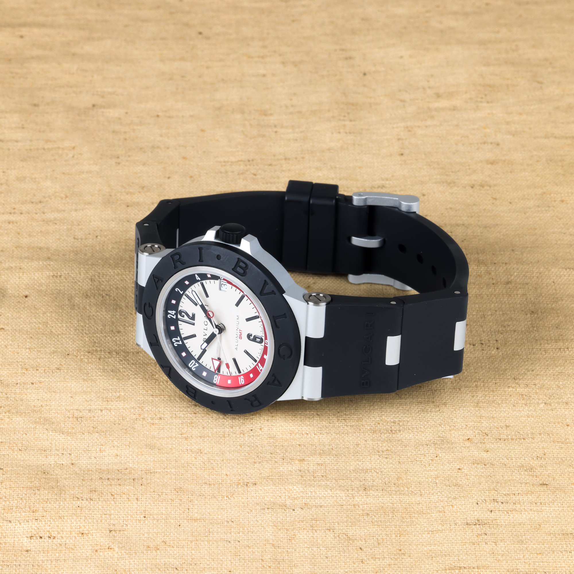 Pre-owned Bvlgari Aluminium 40mm, White Dial, Arabic/Baton Numerals_2
