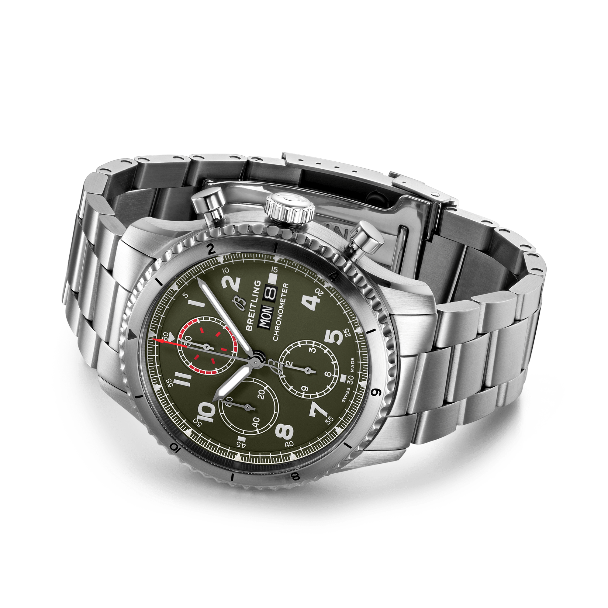 Breitling Aviator 8 Curtiss Warhawk 43mm, Green Dial, Arabic Numerals_4