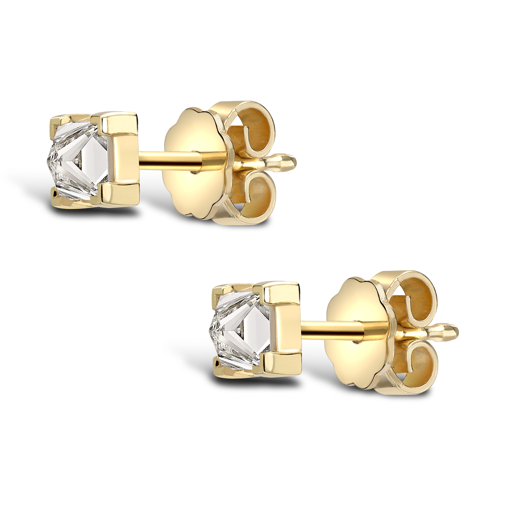 RockChic Diamond Solitaire Earrings Princess Cut, Claw Set_2