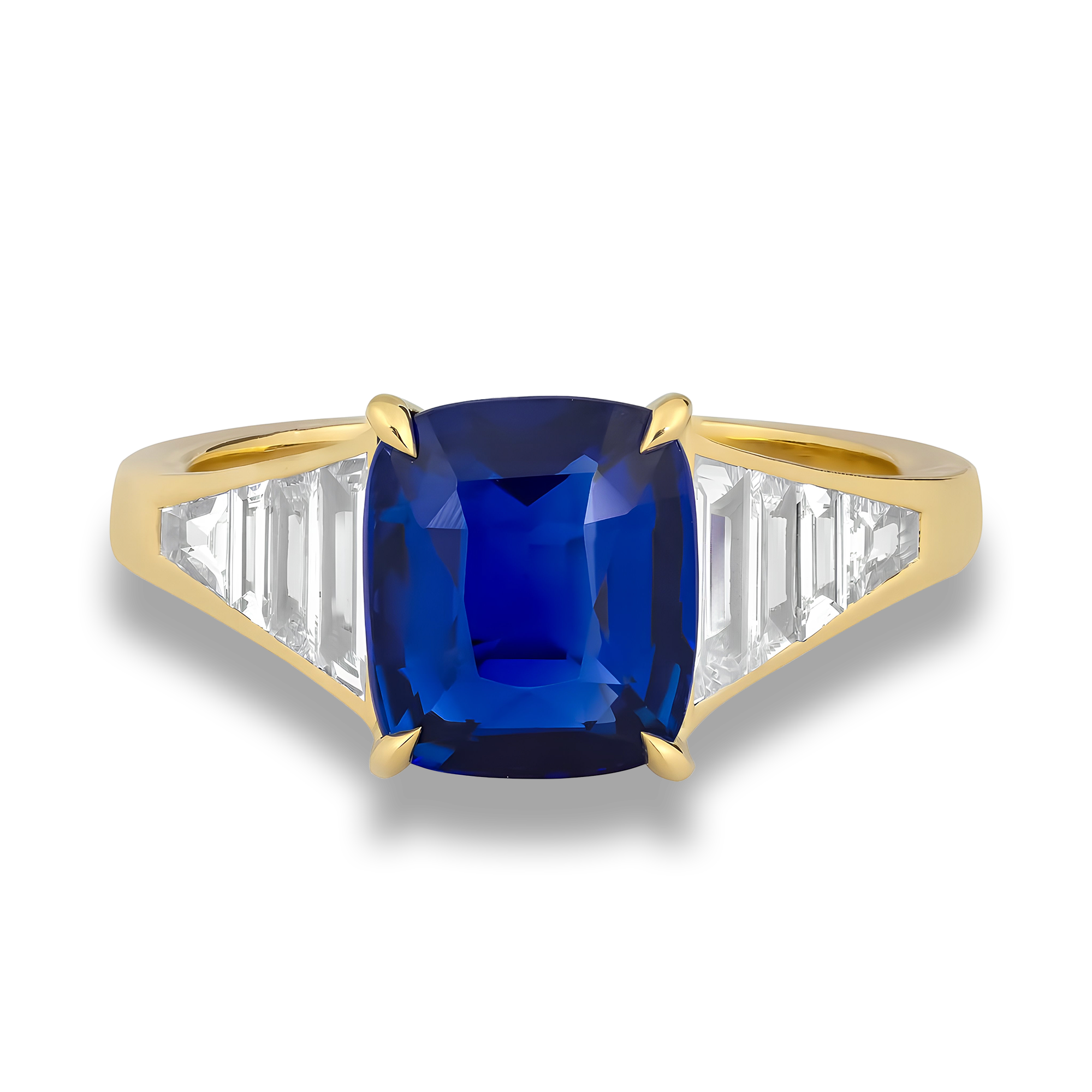 Masterpiece 3.06ct Madagascan Sapphire and Diamond Ring Modern Cushion Cut, Claw Set_2