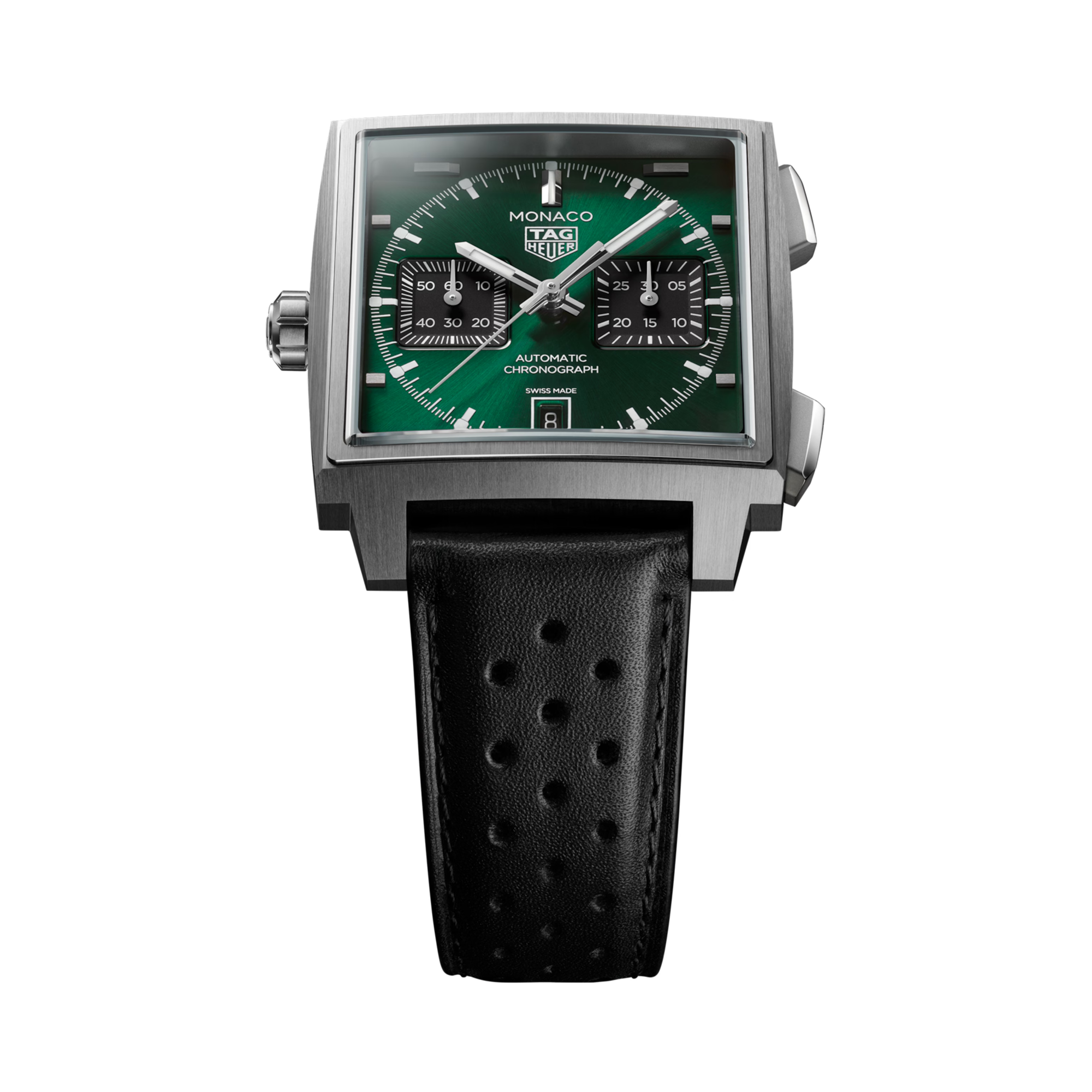 Tag Heuer Monaco Chronograph 39mm, Green Dial, Baton Numerals_4