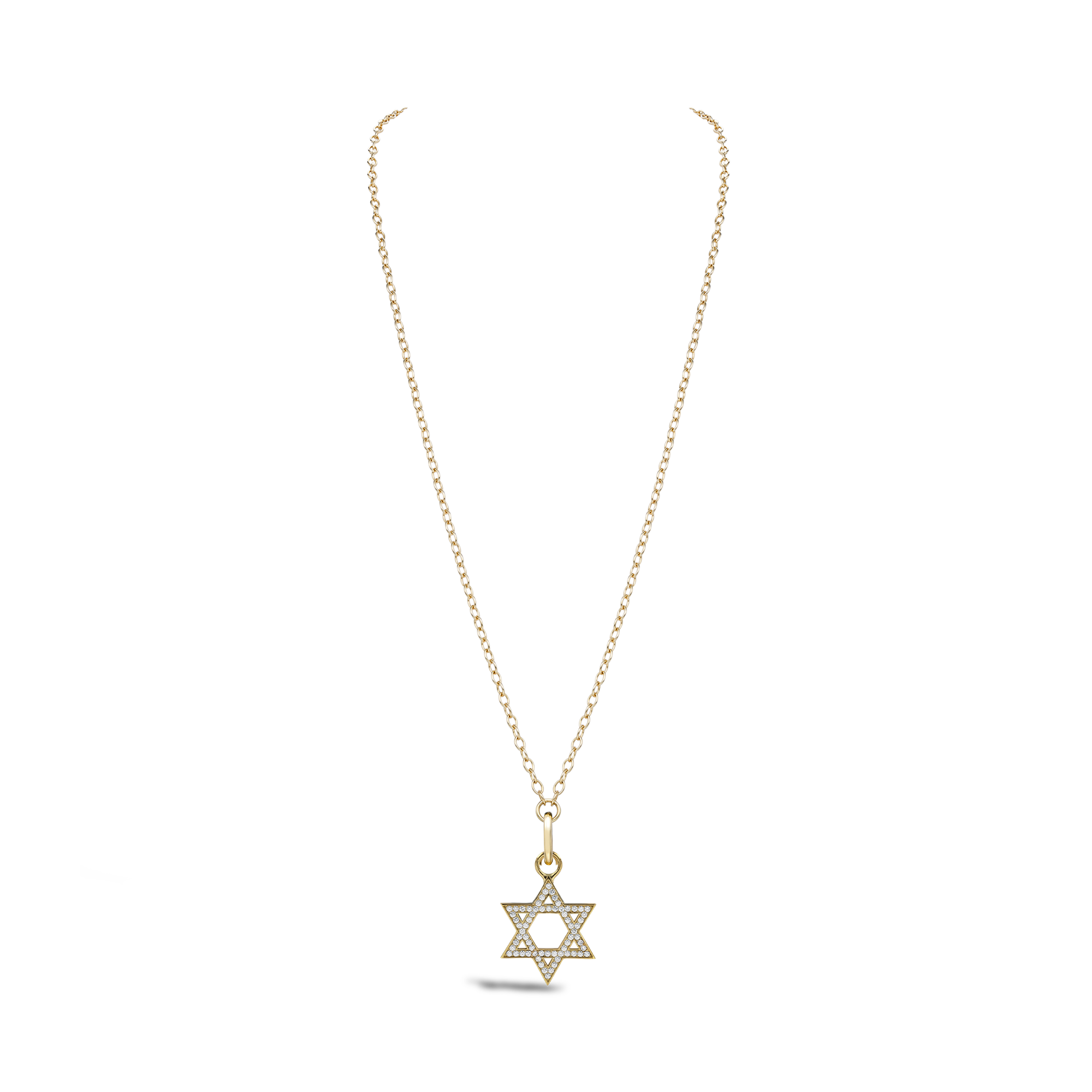 Star of David Diamond Pendant Charm Brilliant Cut, Grain Set_2