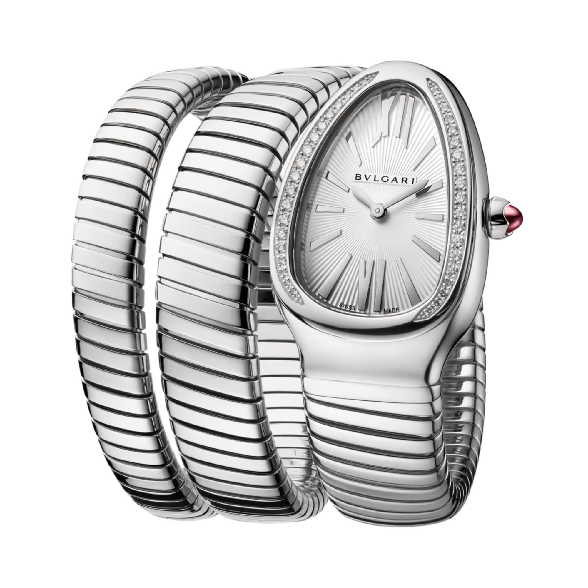 Bvlgari Serpenti Tubogas 35mm, Silver Dial, Baton & Roman Numerals_3