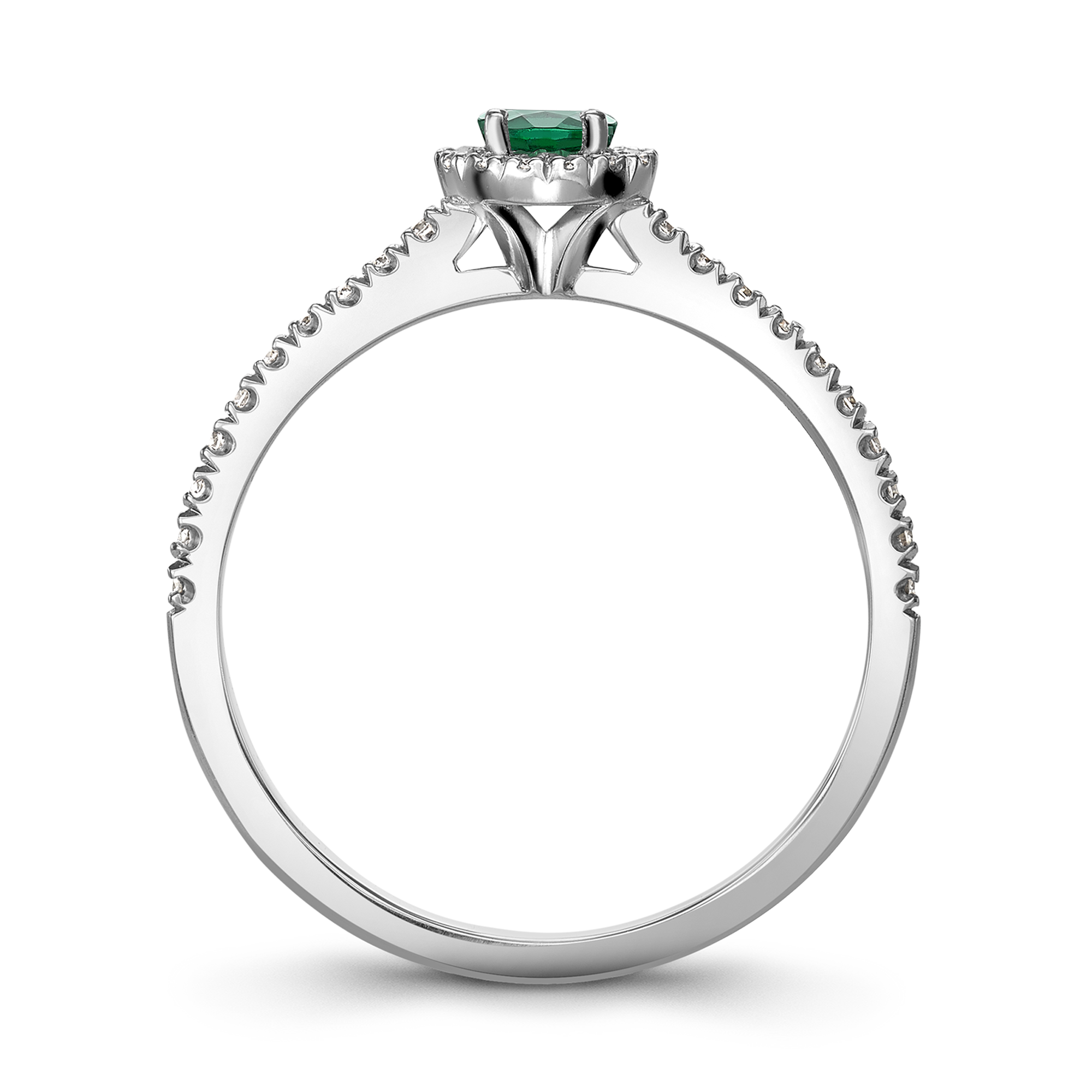 Celestial 0.25ct Emerald and Diamond Cluster Ring Brilliant cut, Claw set_3