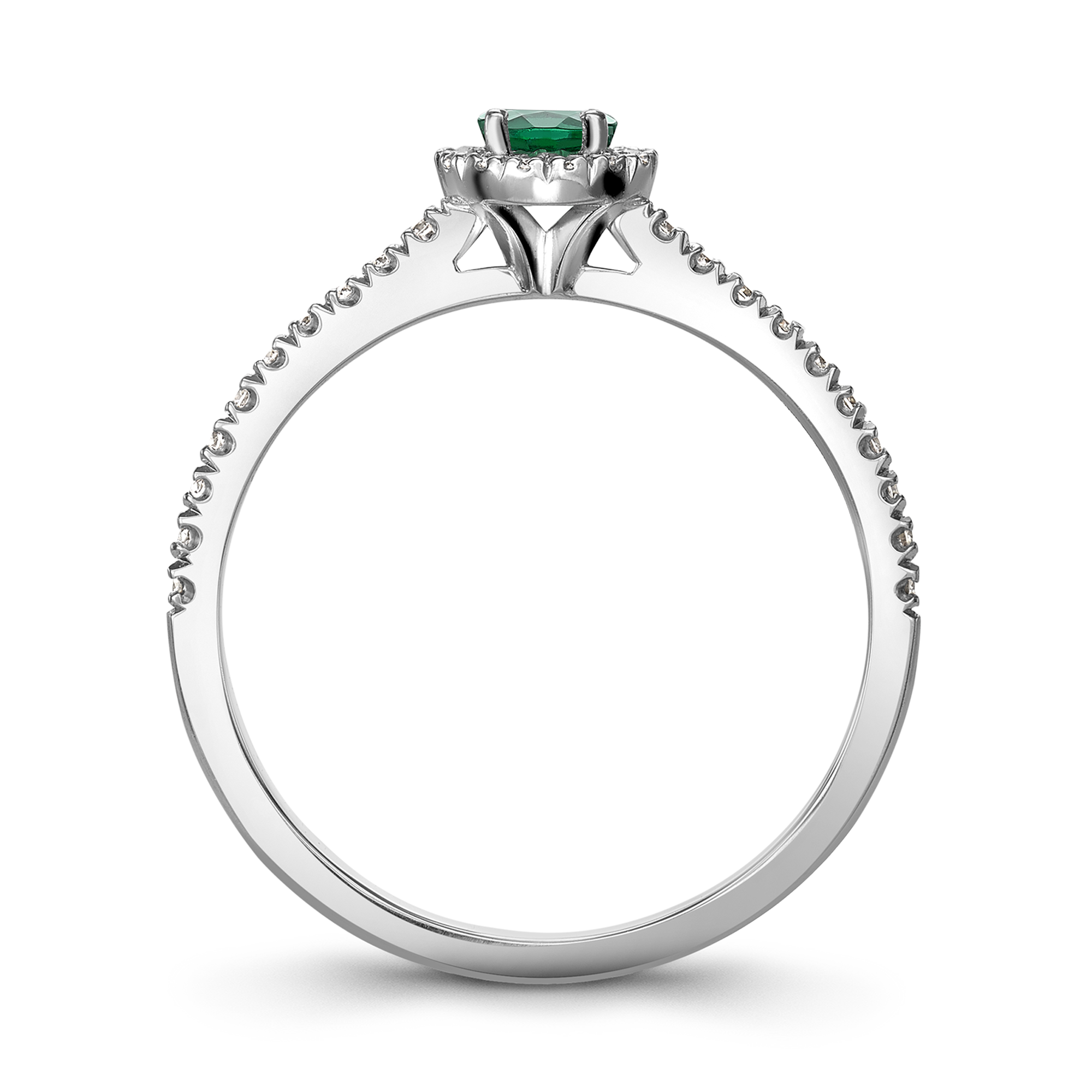 Round Brilliant Cut Emerald Ring Brilliant cut, Claw set_3