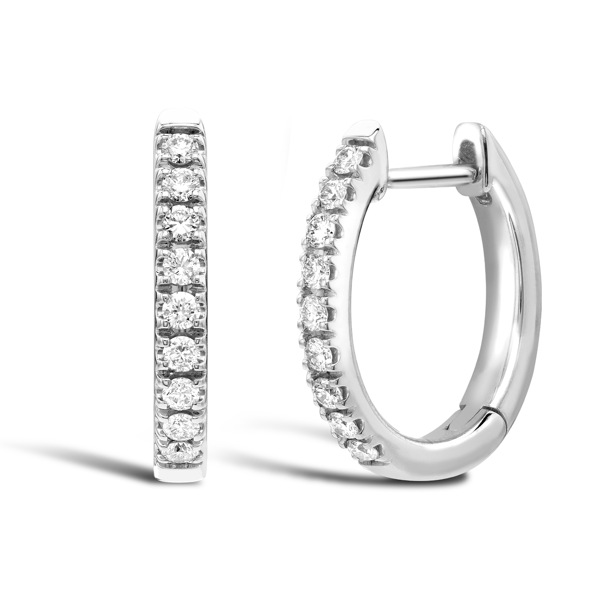 Brilliant Cut Diamond Hoop Earrings Brilliant Cut, Grain Set_1