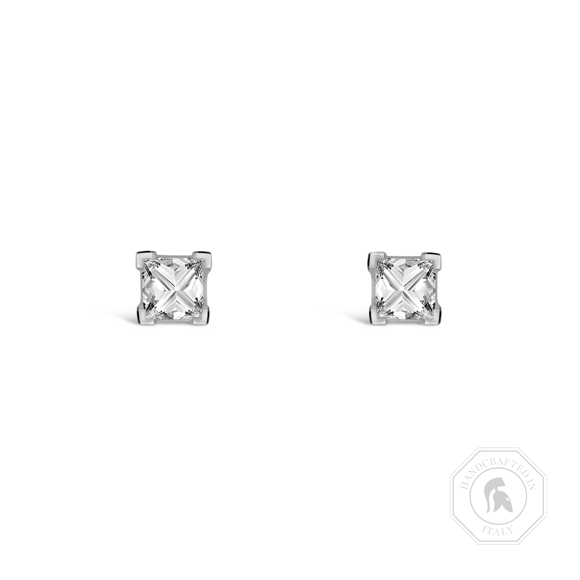 RockChic Diamond Solitaire Earrings Princess Cut, Claw Set_1