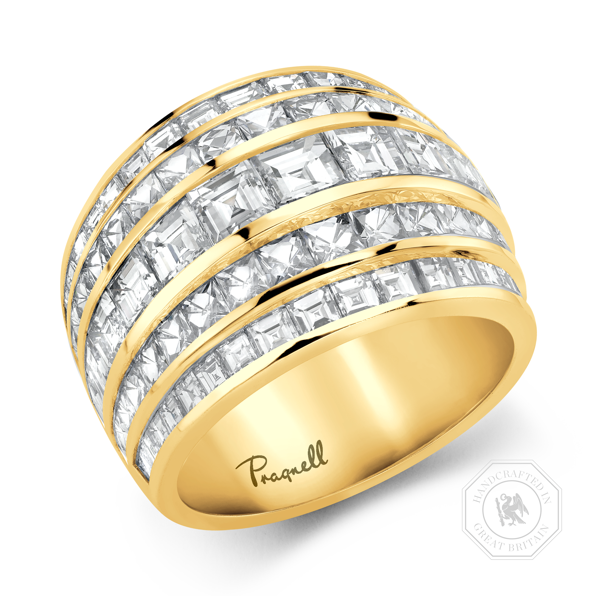 Manhattan Collection Five Row Diamond Ring French & Carré Cut, Channel Set_1