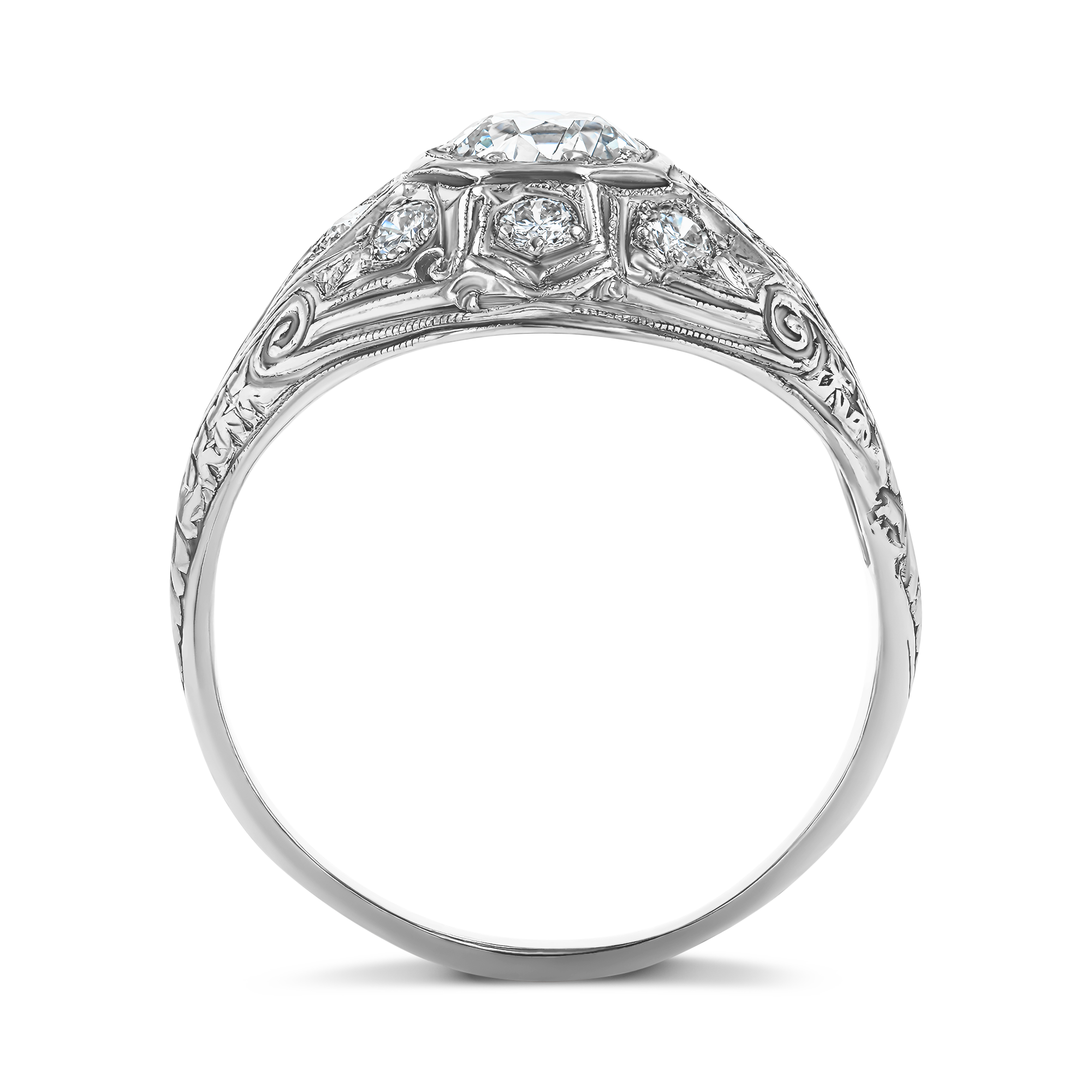 Old European Cut Diamond Cluster Ring Old European Cut, Claw Set_3