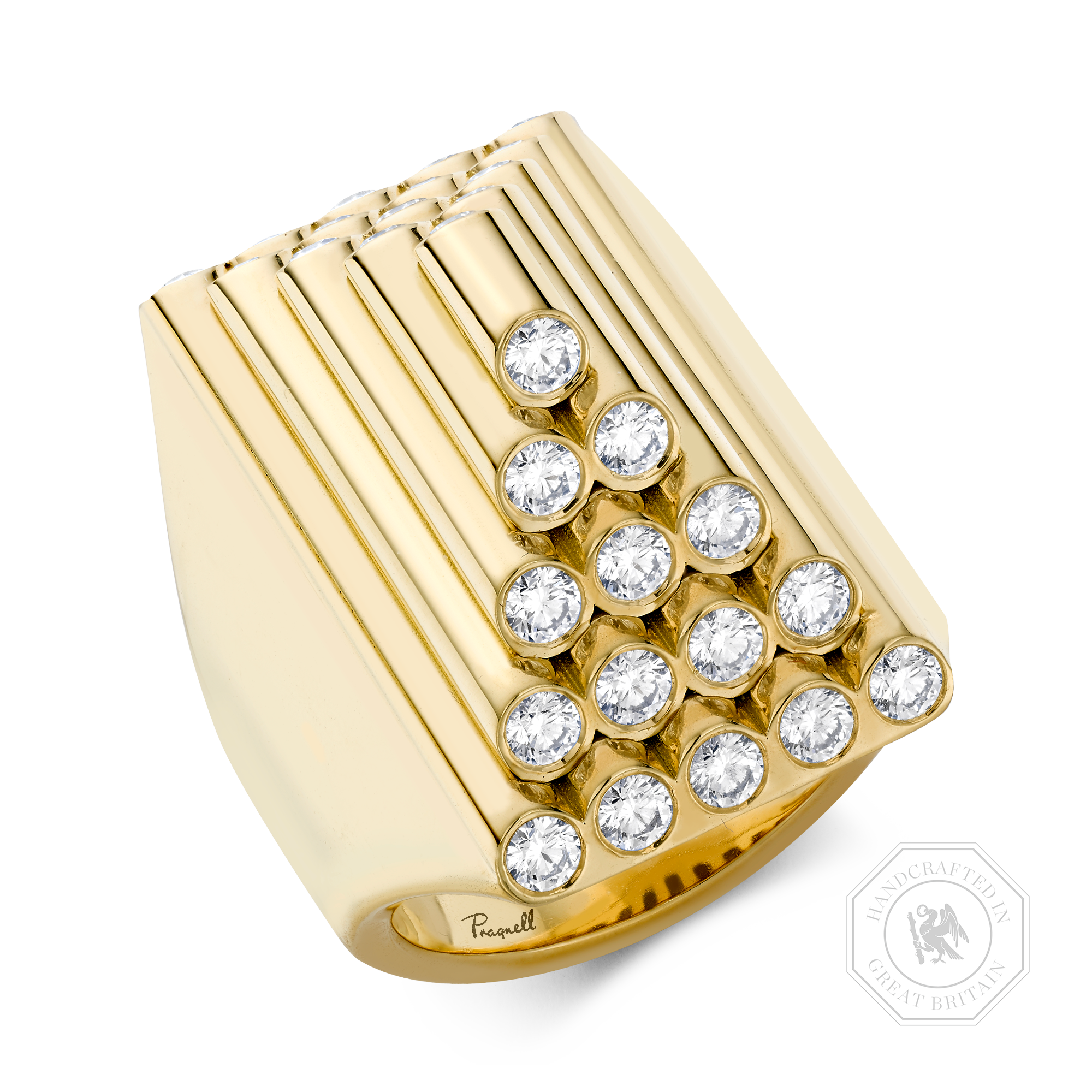 Eclipse 1.24ct Diamond Pyramid Ring Brilliant Cut, Rubover Set_1