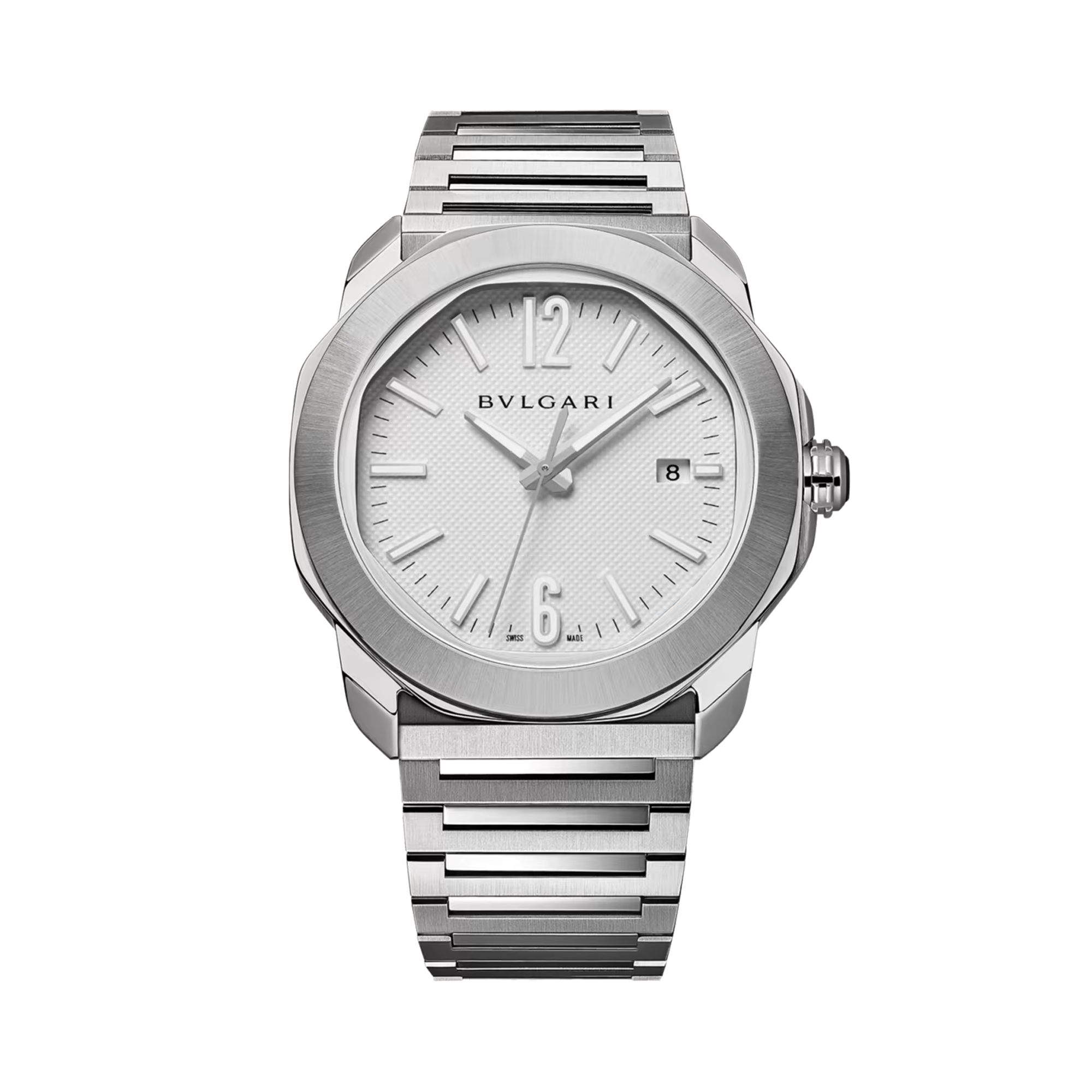 Octo Roma 41mm, White Dial, Arabic/Baton Numerals_1