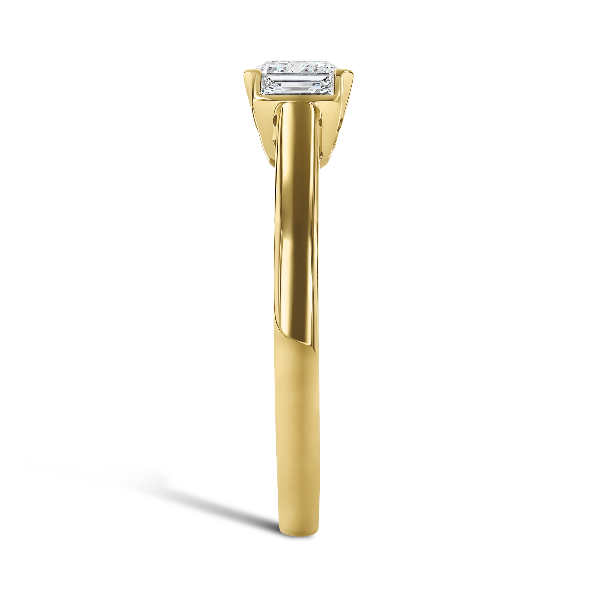 Kingdom 1.18ct Diamond Three Stone Ring Emerald Cut, Rubover Set_4