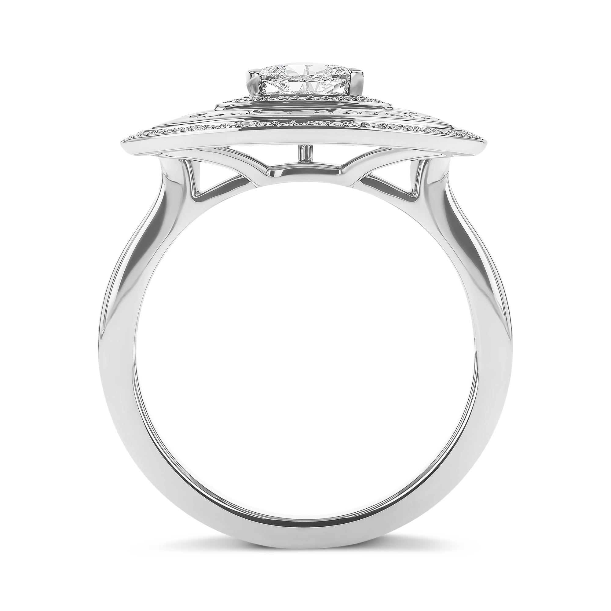 Trilliant Cut 0.28ct Diamond Ripple Ring Trilliant Cut, Claw Set_3