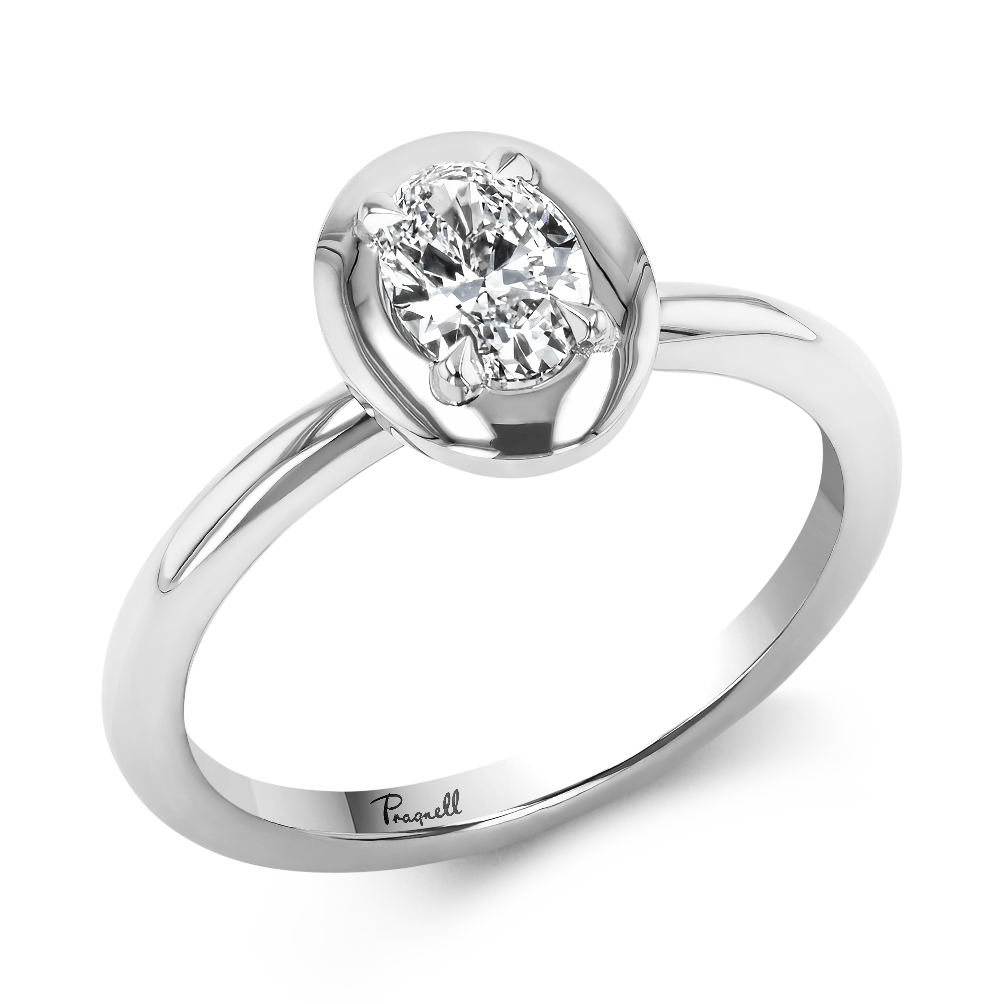 Skimming Stone 0.50ct Oval Cut Diamond Ring Oval Cut, Claw Set_1
