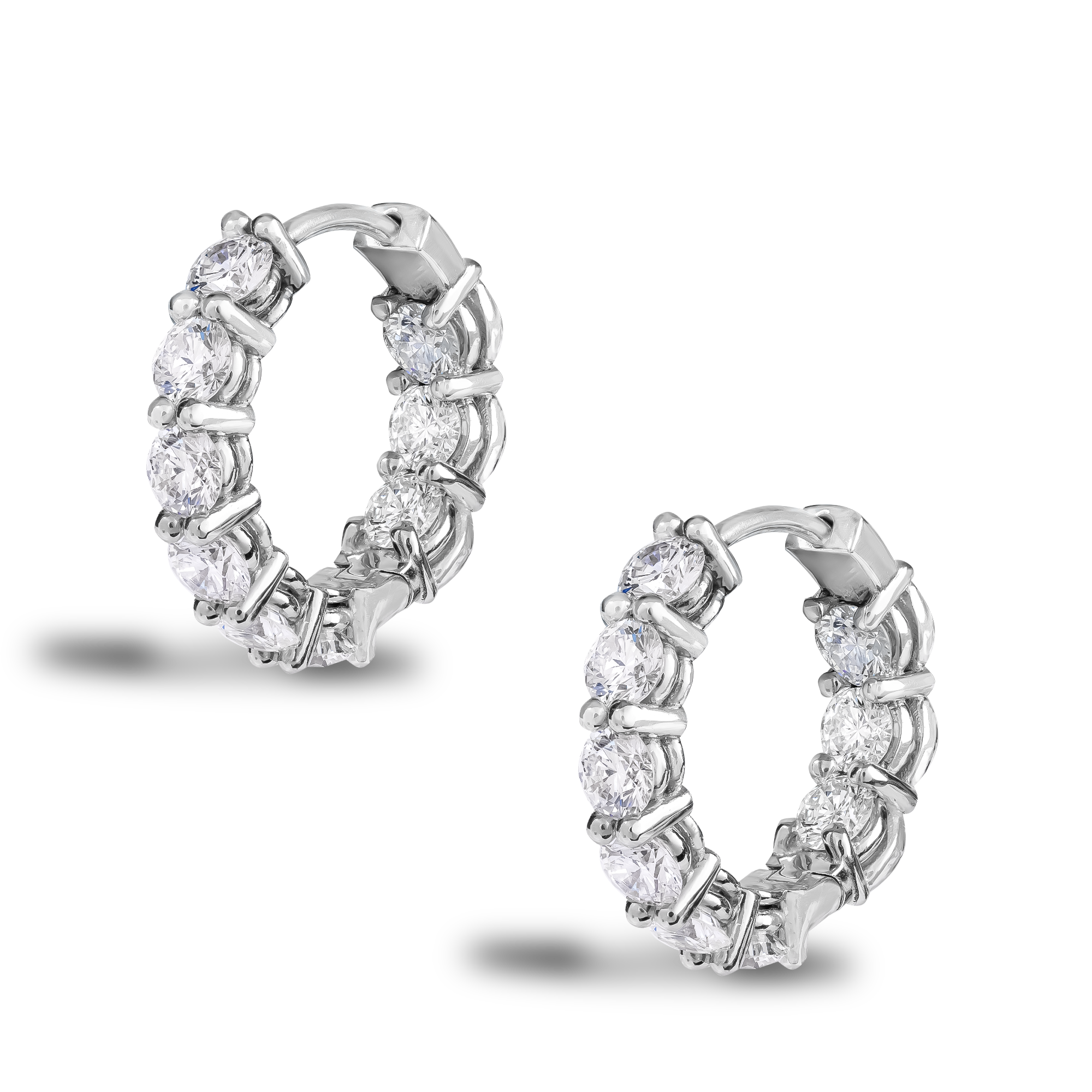 Brilliant Cut 3.25ct Diamond Hoop Earrings _3