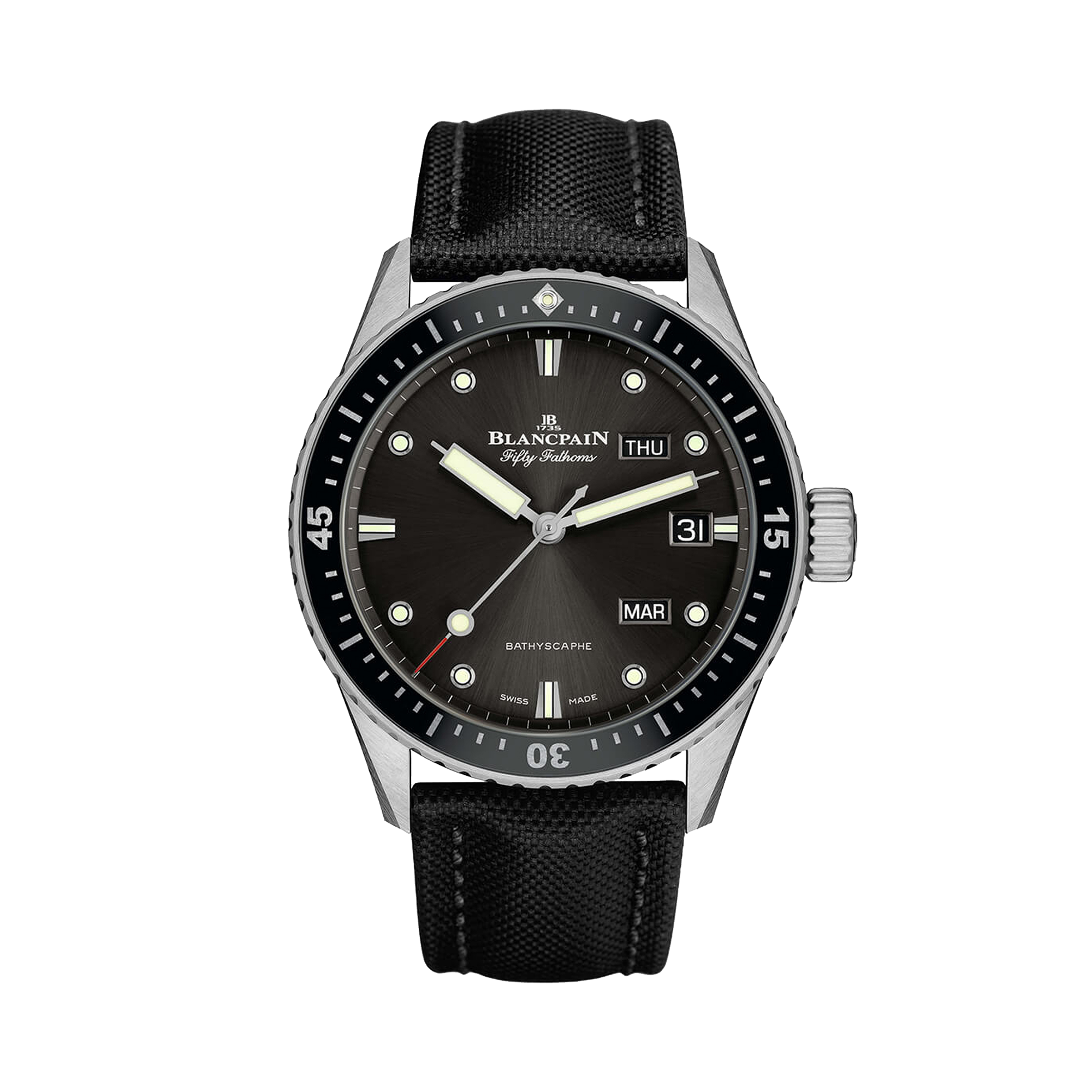 Blancpain Fifty Fathoms Bathyscaphe 43mm, Black Dial, Baton Numerals_1