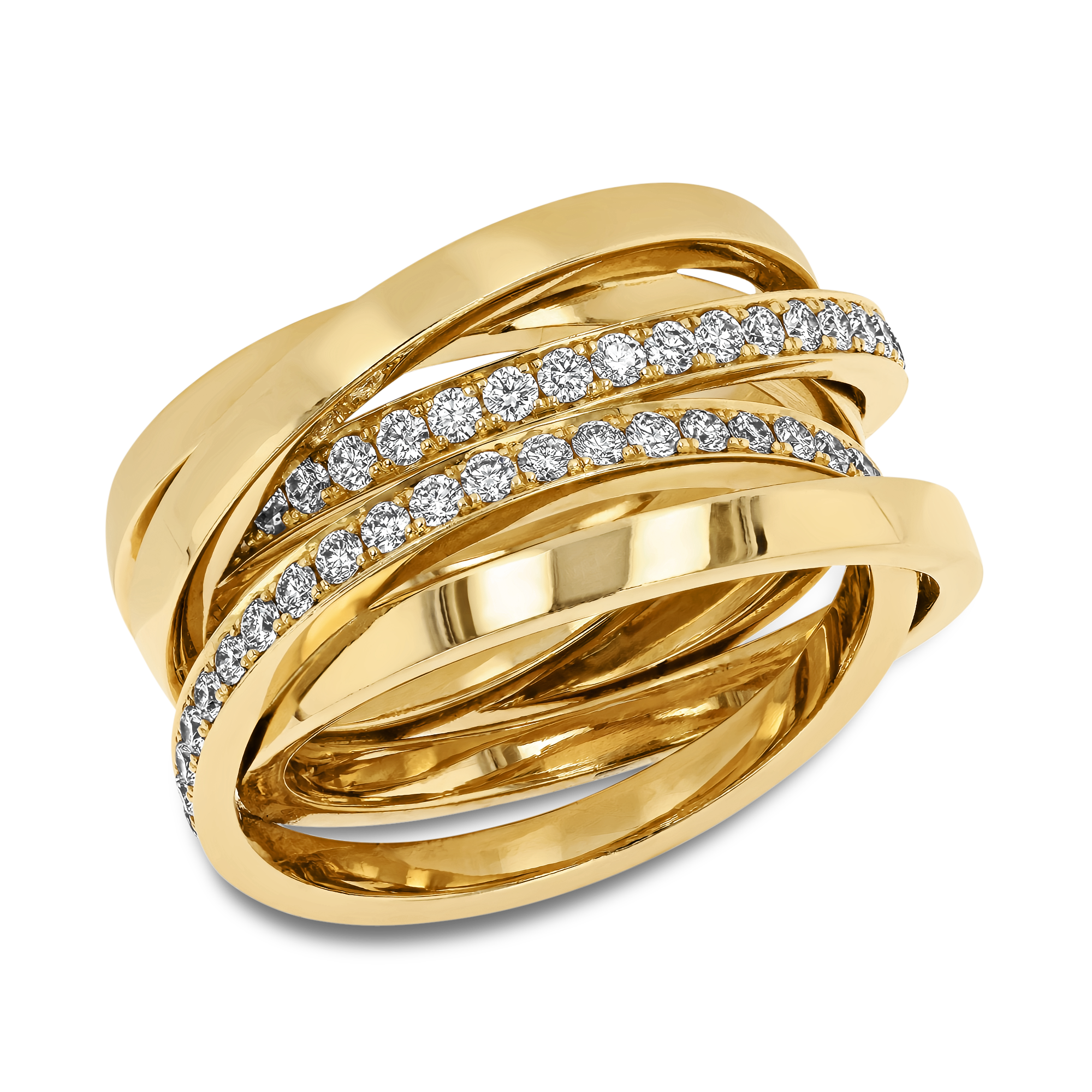 Trilogy Multi-Row Diamond Ring Brilliant Cut, Multi-Row, Grain Set_1