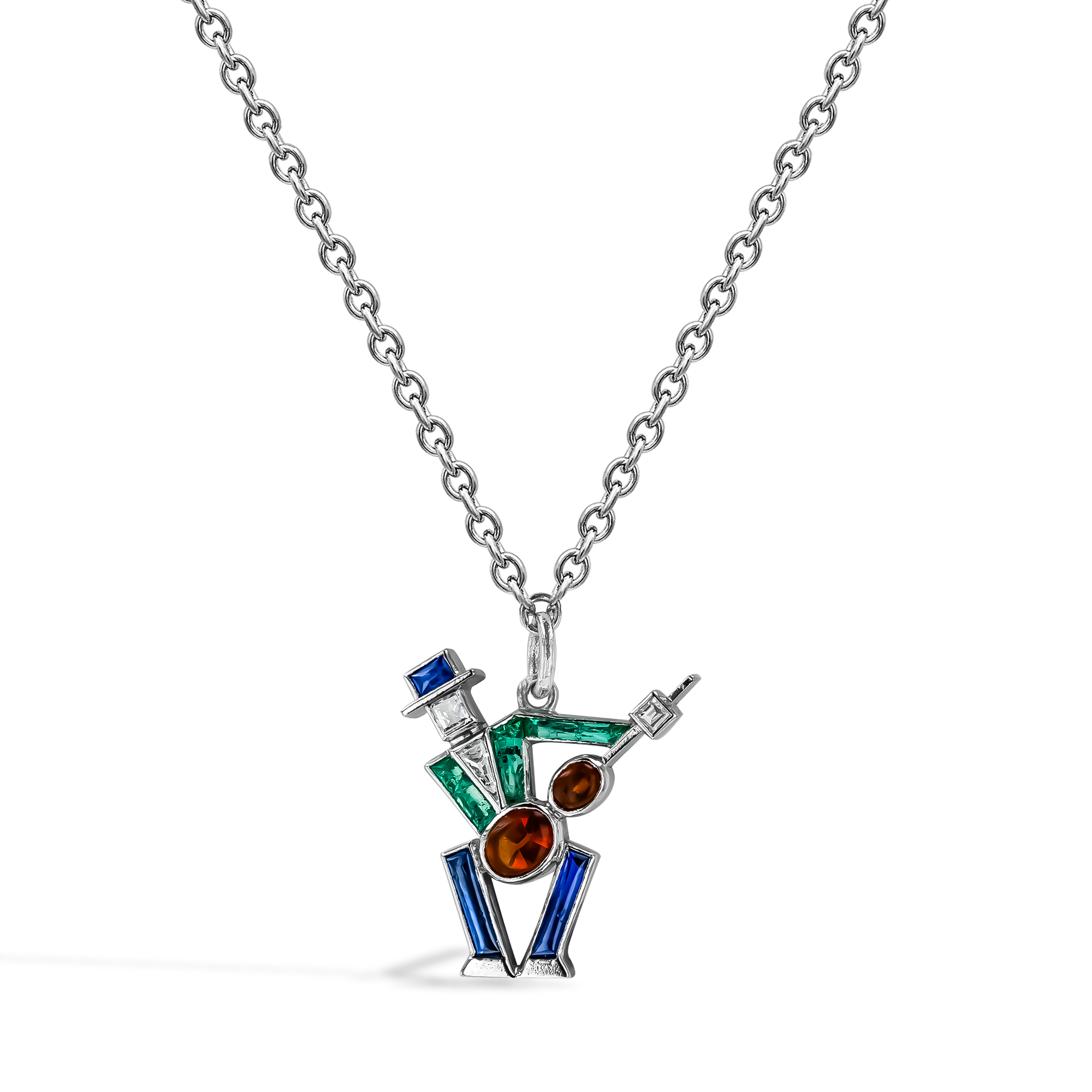 Art Deco Musician with Guitar Pendant _1