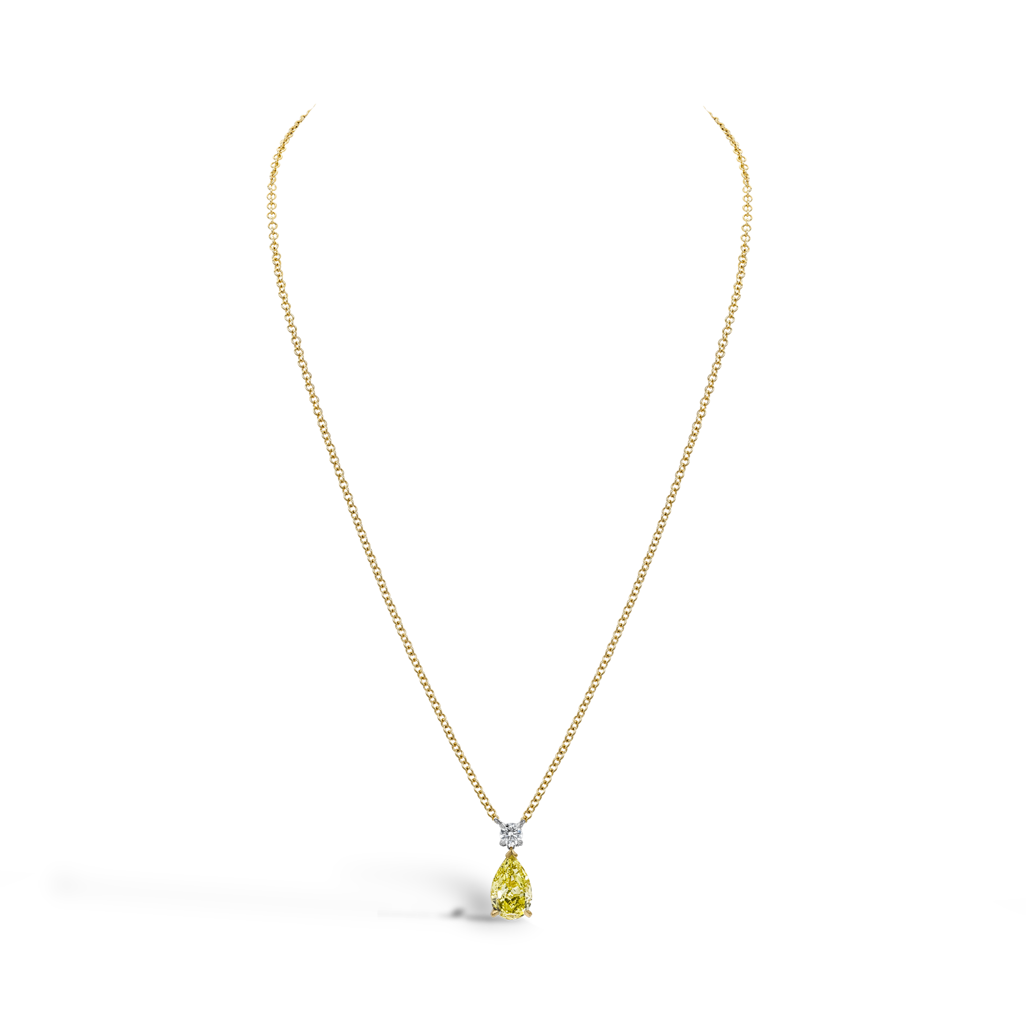 Pear Shaped 1.60ct Kimberley Fancy Intense Yellow Diamond Pendant Pear Shaped, Claw Set_2