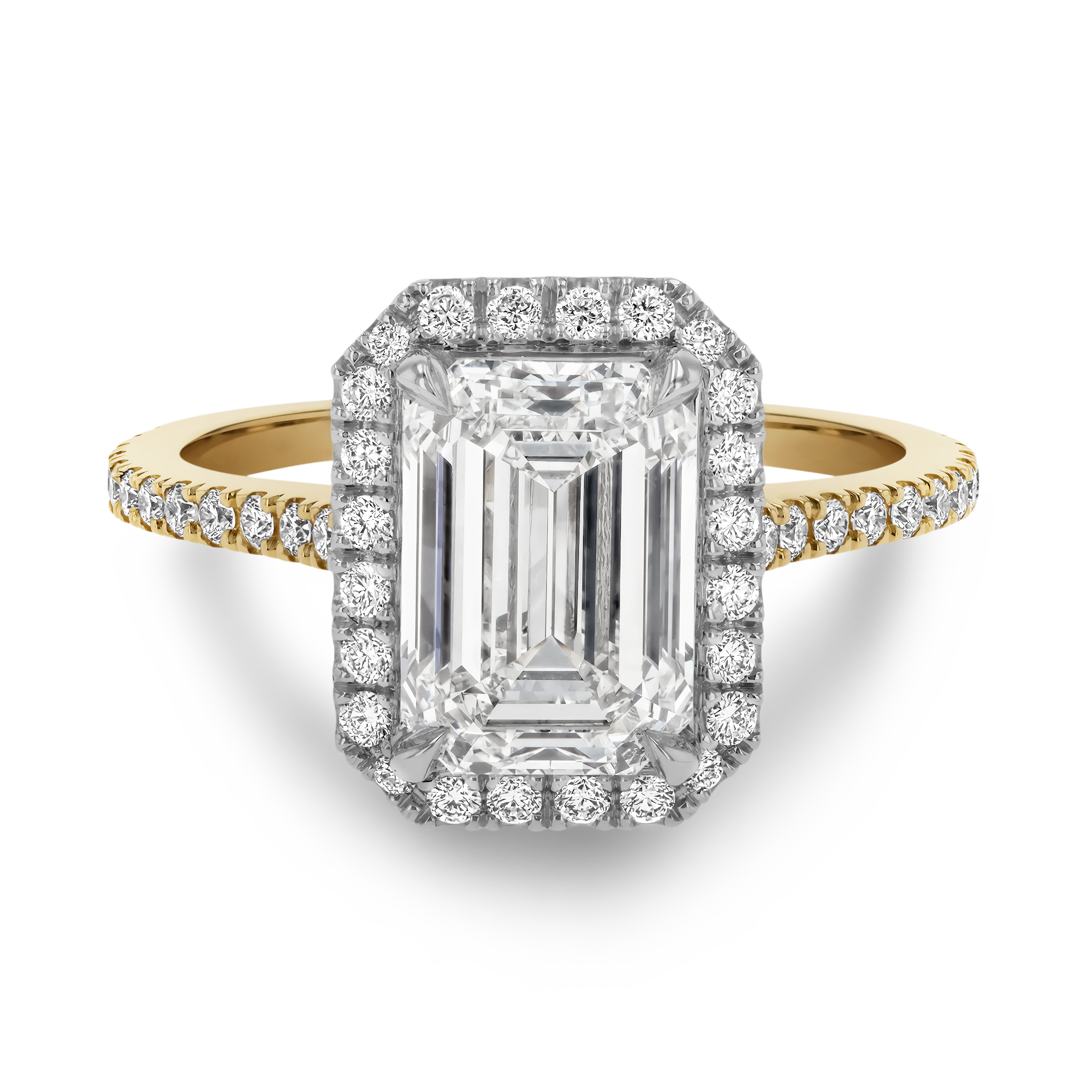 Classic 2.50ct Diamond Three Stone Ring Emerald Cut, Claw Set_2