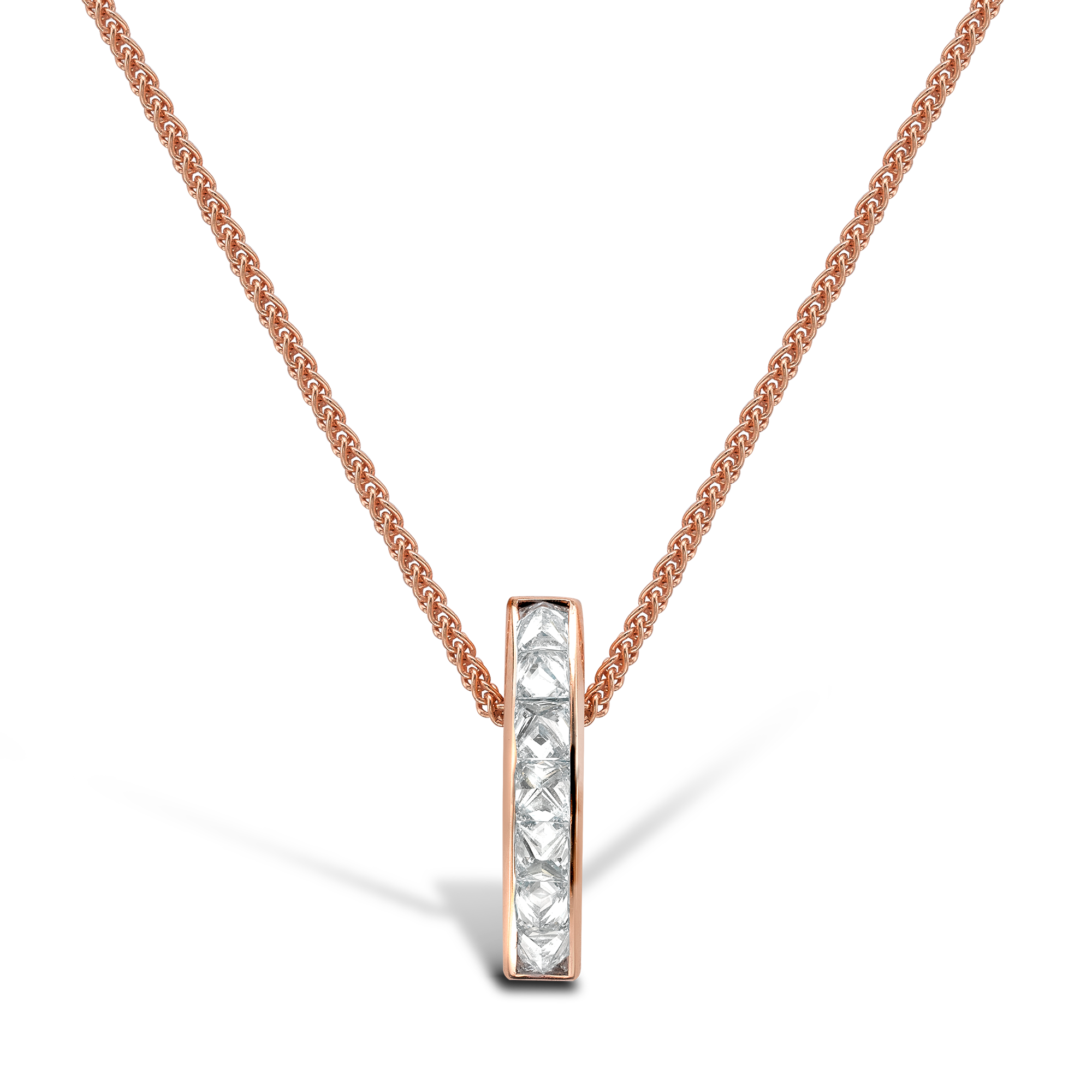 RockChic Diamond Bar Pendant Princess Cut, Channel Set_1