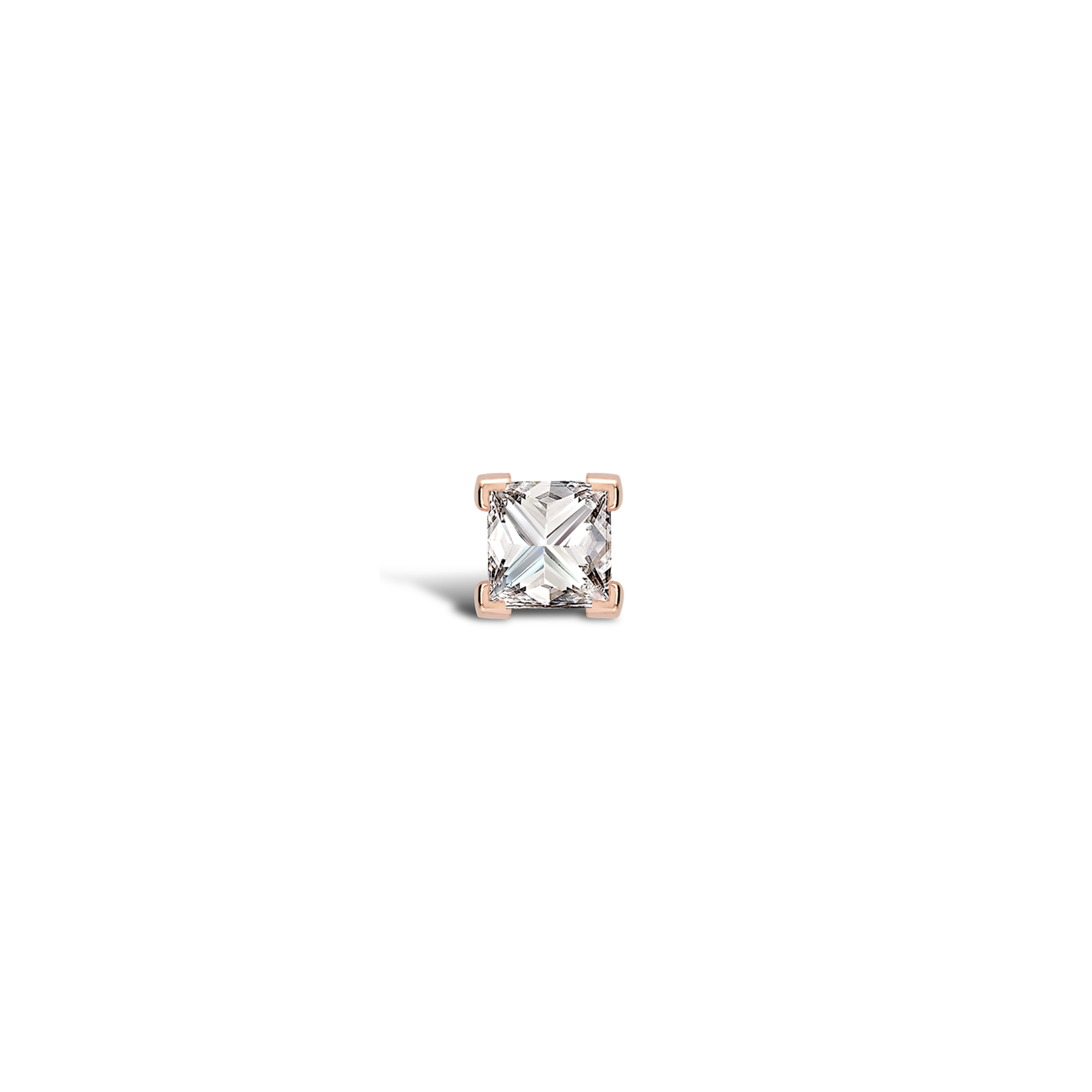 RockChic Diamond Solitaire Earring Princess Cut, Claw Set_1