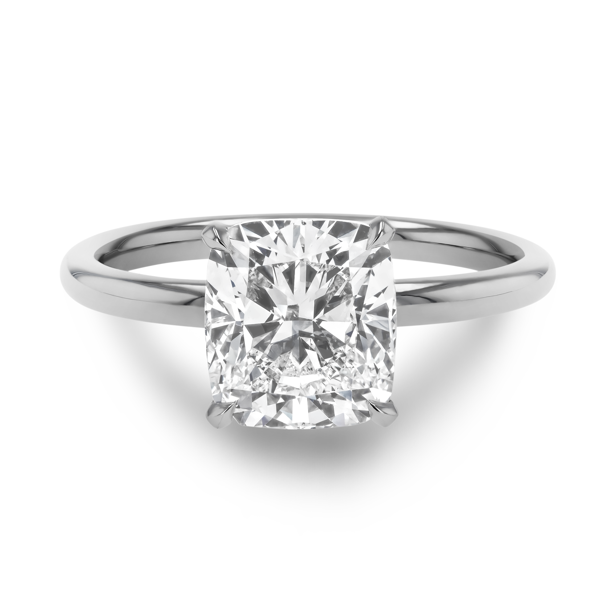 Classic 2.50ct Diamond Solitaire Ring Cushion modern cut, Claw set_2