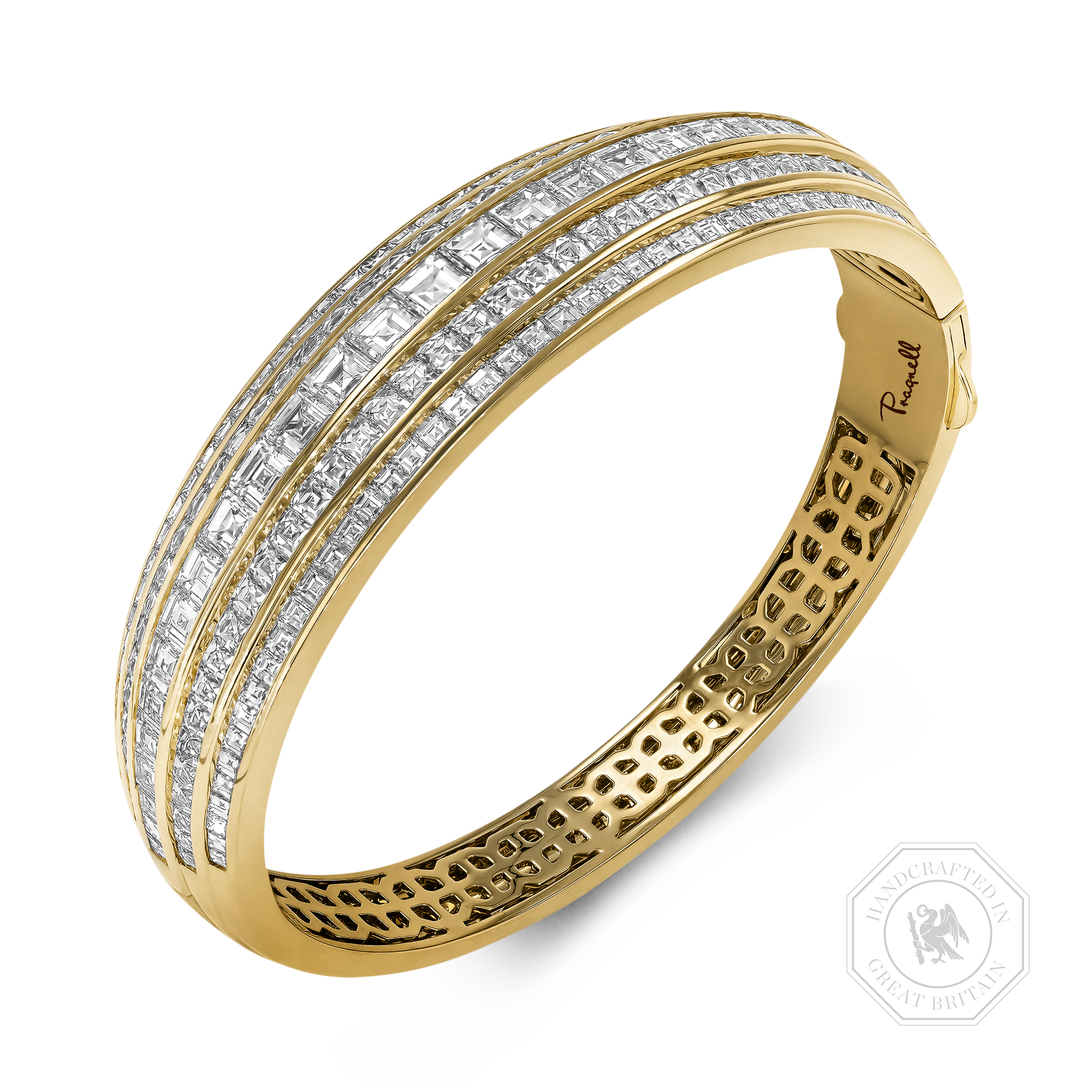 Manhattan five row Diamond bangle Carre Cut, Channel Set_1