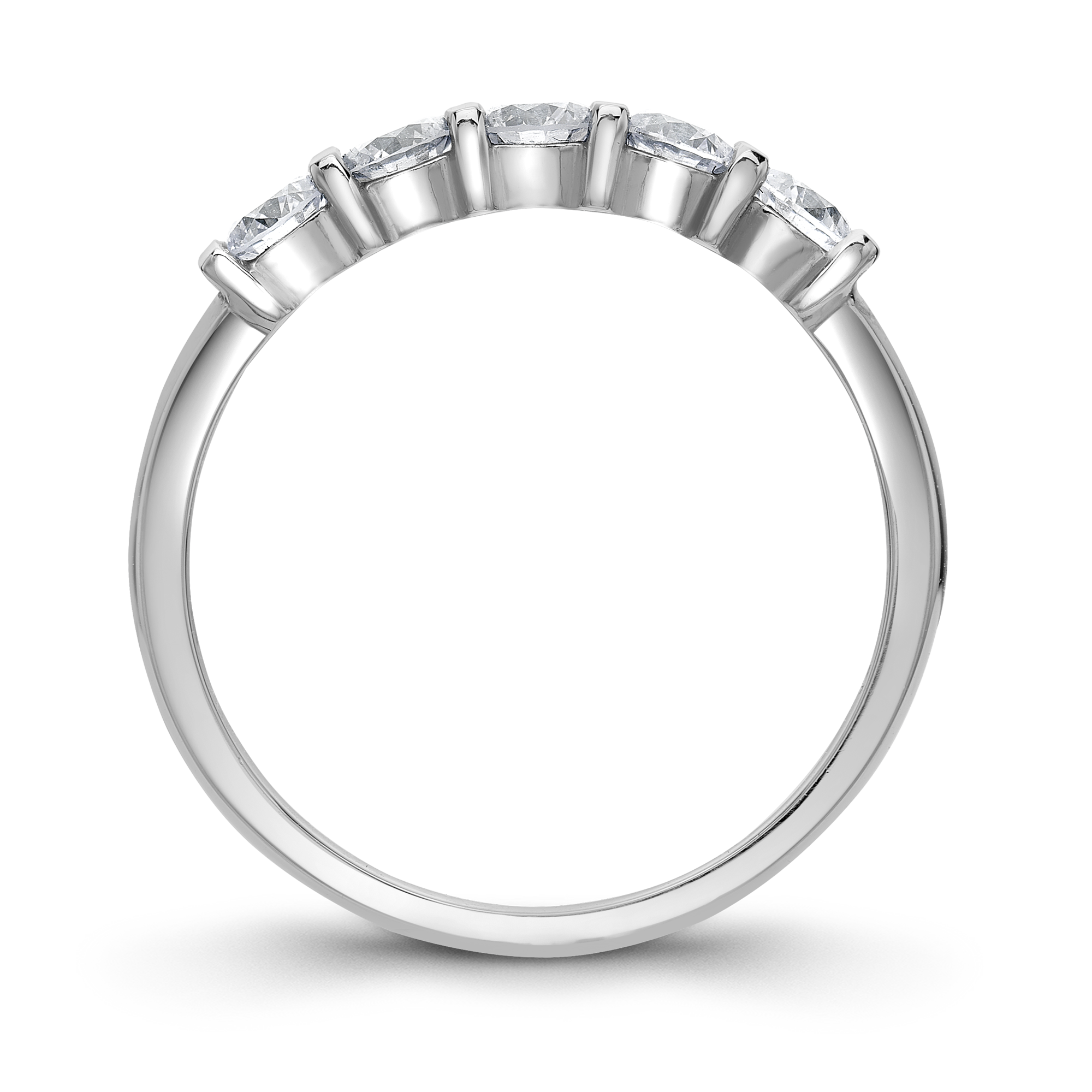 Round Brilliant Cut Diamond Five-Stone Ring Brilliant Cut, Five-Stone, Bar Set_3
