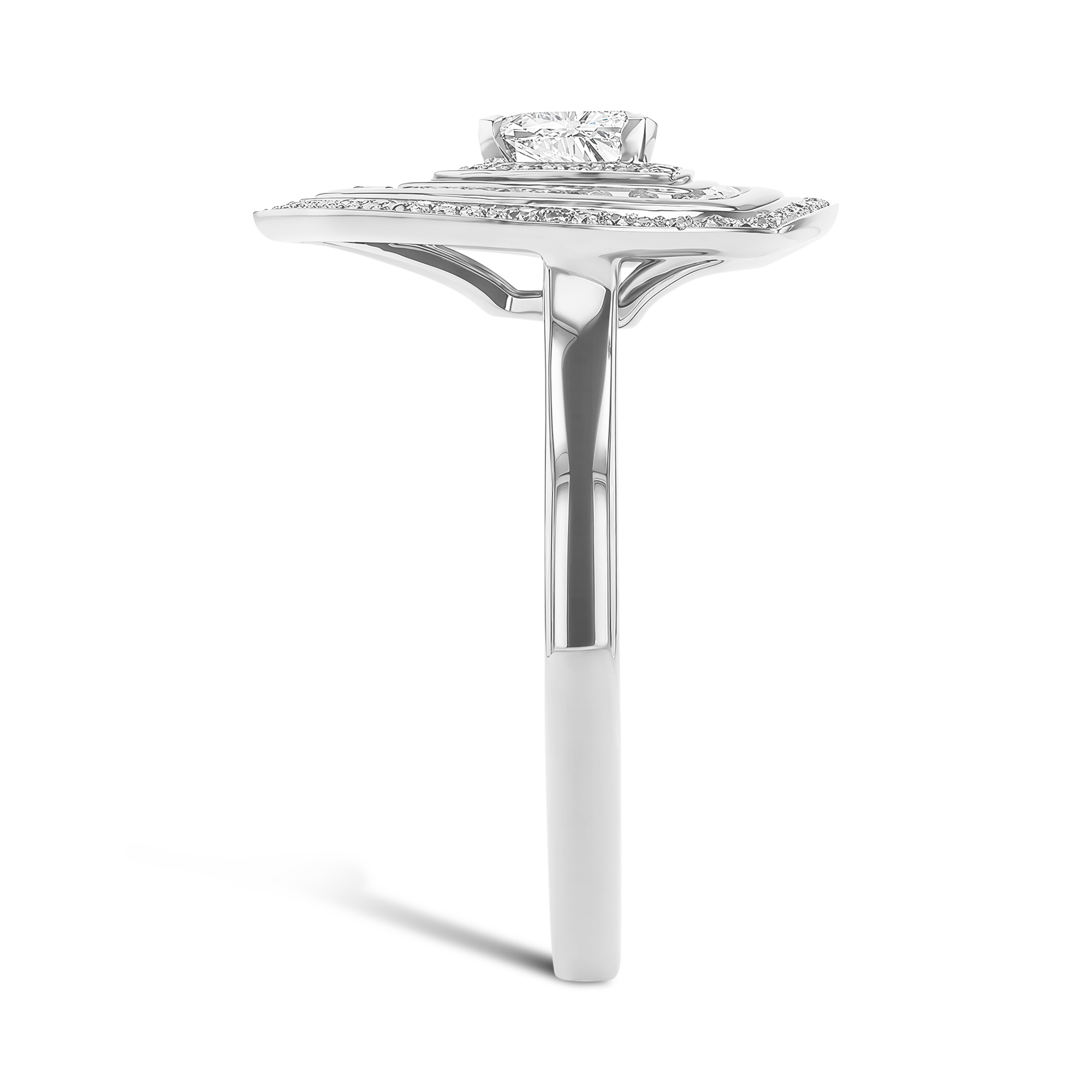 Trilliant Cut 0.28ct Diamond Ripple Ring Trilliant Cut, Claw Set_4