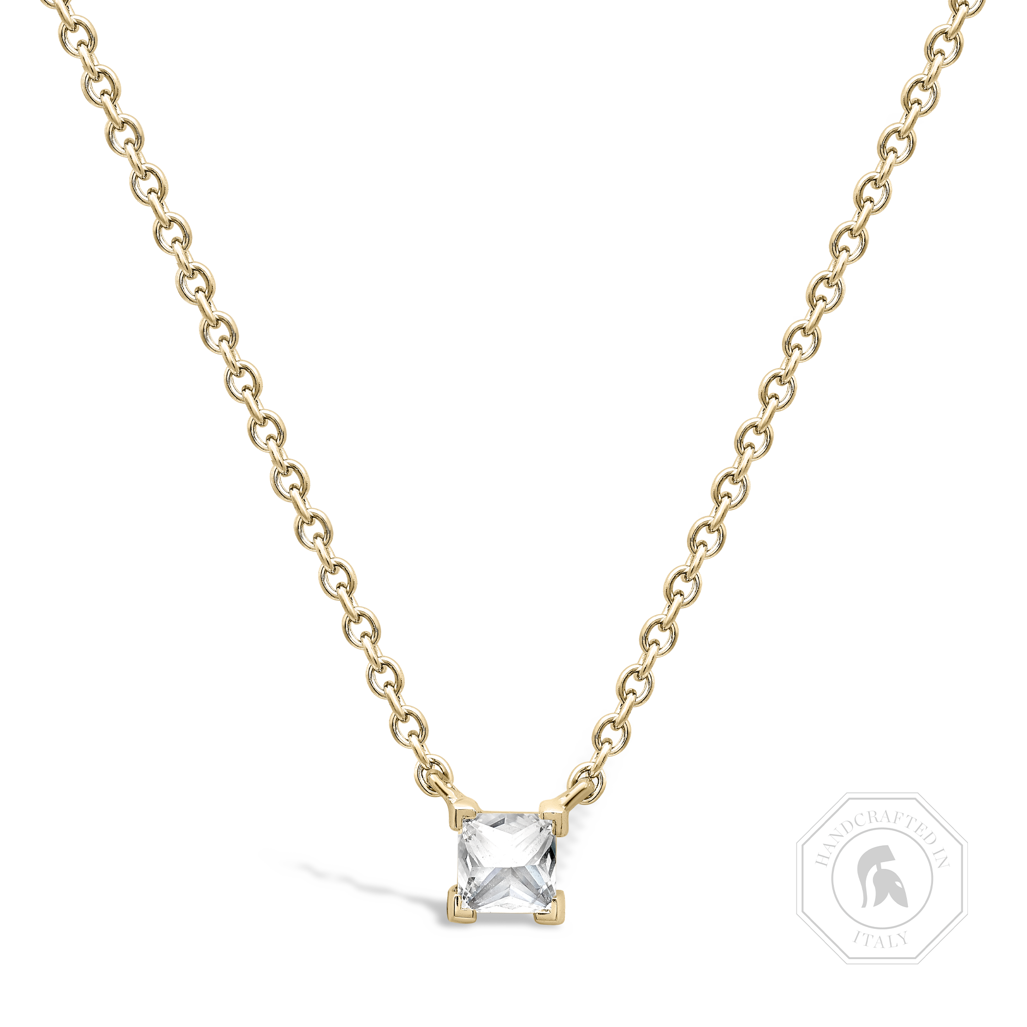 RockChic Diamond Solitaire Necklace Princess Cut, Claw Set_1
