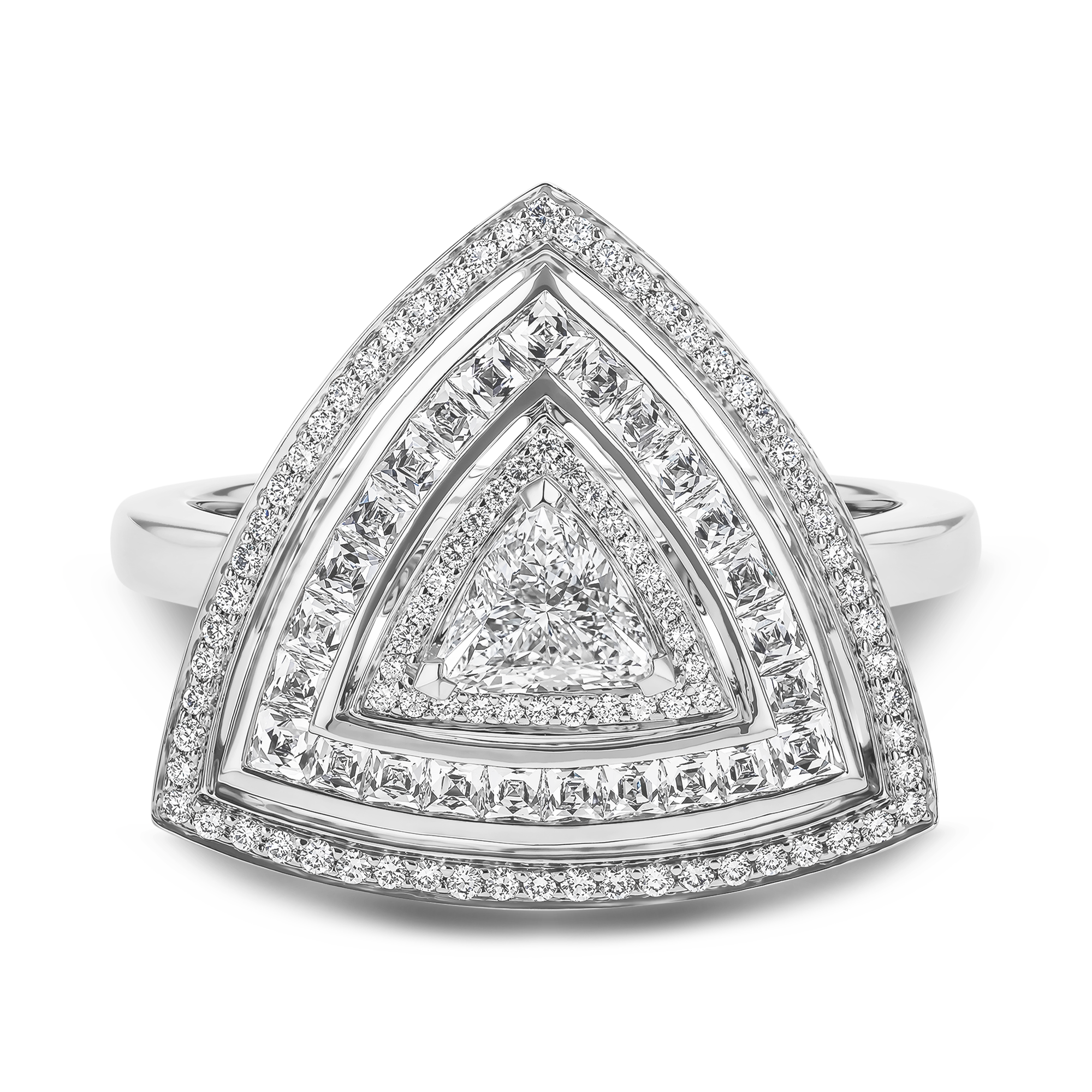 Trilliant Cut 0.28ct Diamond Ripple Ring Trilliant Cut, Claw Set_2