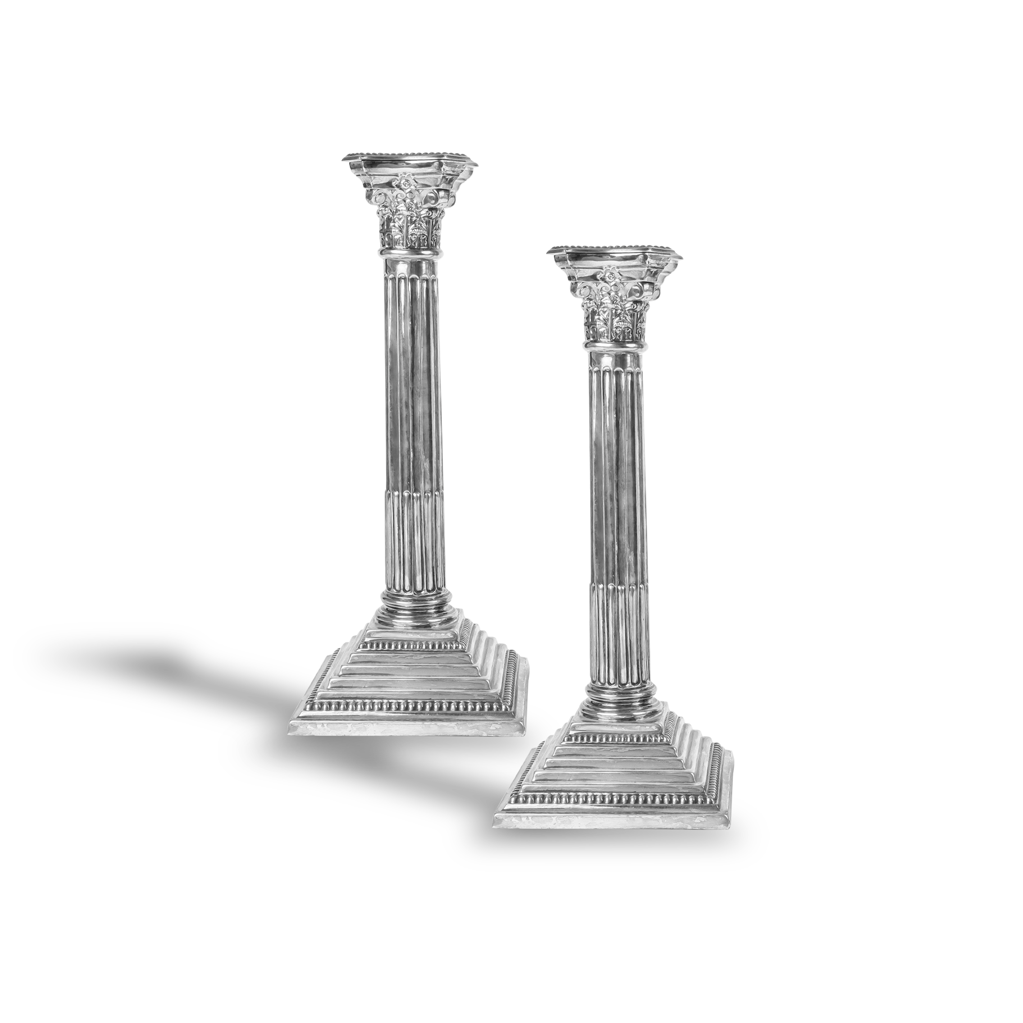 Silver Elizabethan Pair of Candlesticks Hallmarked Birmingham_2