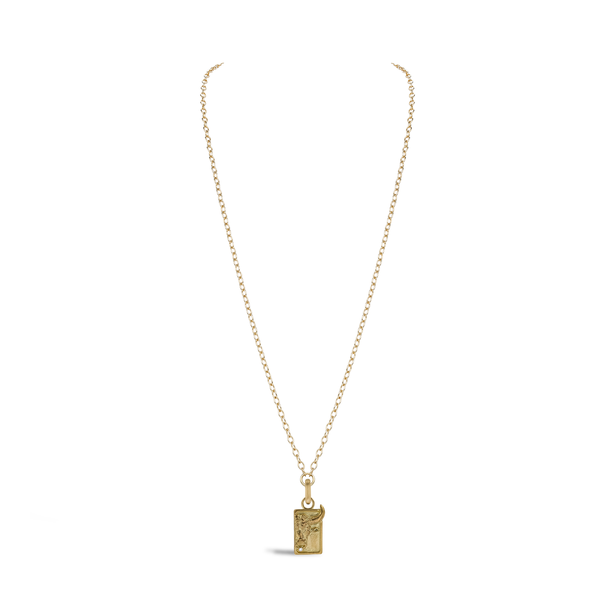 Zodiac Diamond Taurus Pendant Charm Brilliant Cut, Rubover Set_3